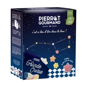 Pierrot Gourmand Bonbóny hviezdičky bez želatíny, Box 12 mini balíčkov, Francú...