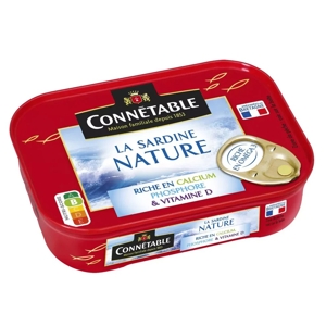 Connétable Sardinky pilchard sv slanom náleve prírodné, Francúzsko, plech 135g