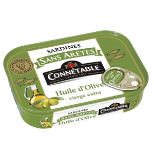 Connétable Sardinky Premium vykostené v olivovom oleji, Francúzsko, plech 98g
