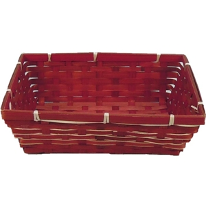 Košík bambusový bordový, 28x20x8cm