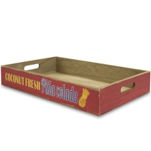 Drevená debnička Piňa Colada, XXL 48x30x8cm