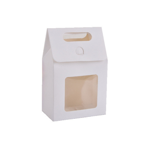 Darčeková krabička s okienkom a rúčkou, biela 15x10x6 cm