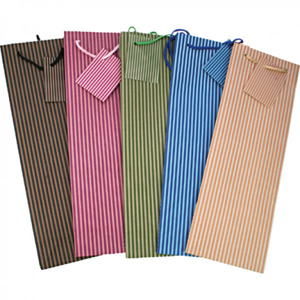 Darčeková taška na fľašu ''Pruhovaná'', 36x10x10 cm