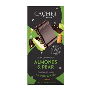 Cachet Horká čokoláda s hruškou a mandľami, Belgicko, 100g