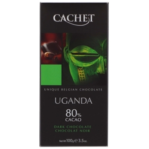 Cachet Horká čokoláda Uganda 80% kakaa, Belgicko, 100g