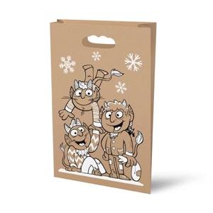 Mikulášska taška papierová ''Čertíci'' 26x11x40 cm bez skladaného dna
