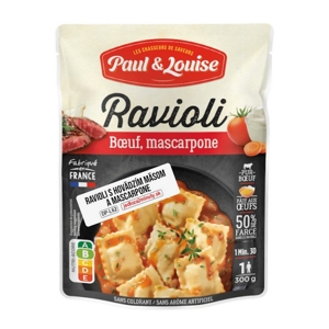 Paul & Louise Ravioli s hovädzím mäsom a mascarpone, Francúzsko, doypack 300g