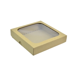 Darčeková krabica prírodná s okienkom, XS 150x150x35mm