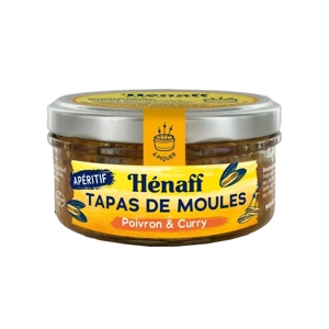 Hénaff Aperitív - mušľové tapas s kari a paprikou, Francúzsko, pohár 110g