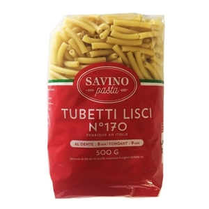Savino Cestoviny Tubetti Lisci n°170, Francúzsko, 500g