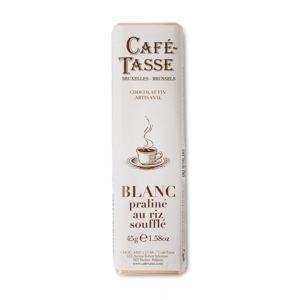 Cafe Tasse Plnená čokoládová tyčinka, biela s ryžovo orieškovou plnkou, Belgicko, 45g
