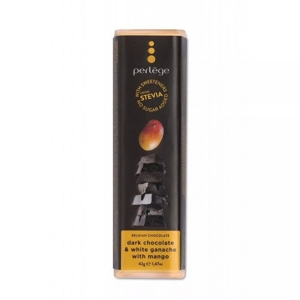 Cafe Tasse Čokoládová tyčinka bez cukru so stéviou, horká s mangom, Belgicko, 42g
