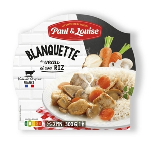 Paul & Louise Teľacie s hríbikmi, mrkvou a ryžou, Francúzsko, miska 300g